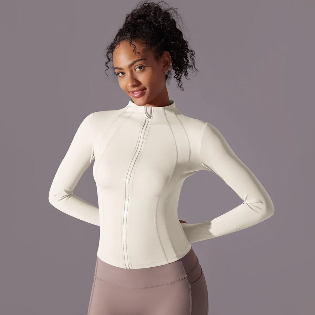 Women's Full Zip Yoga Top With Thumbholes