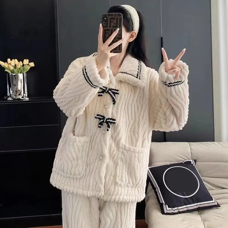 Cute White & Black Pajamas
