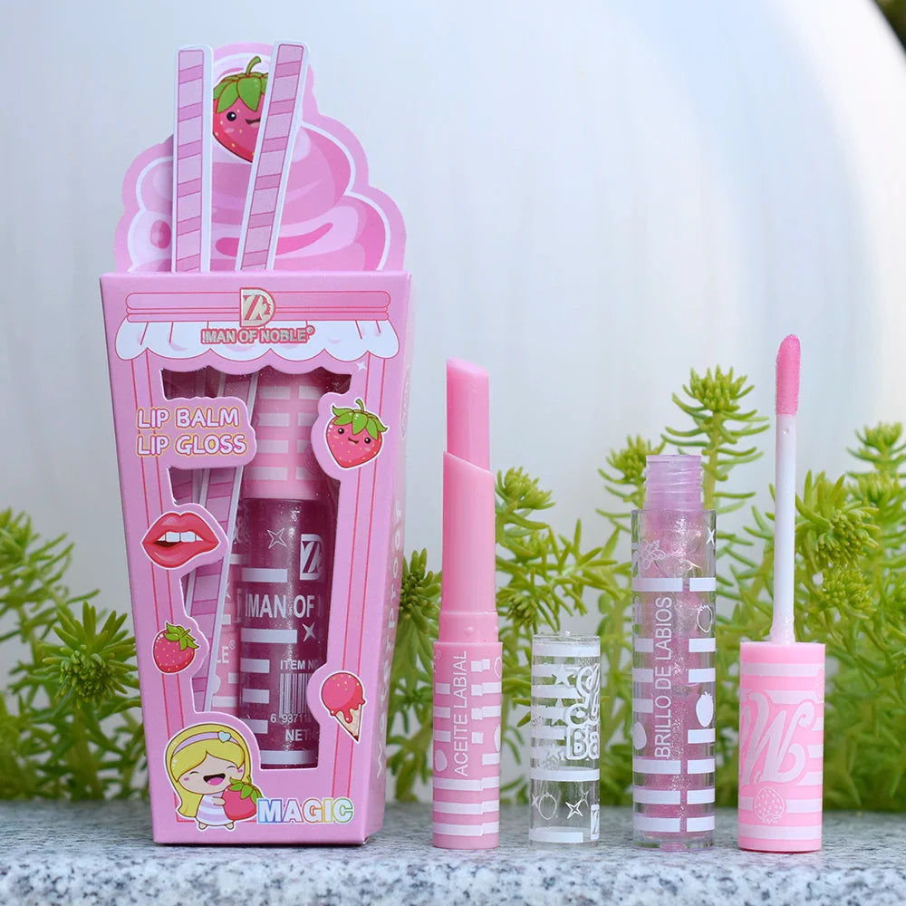 GLORY CARROT Lip Balm + Gloss Set
