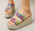Diamond Platform Wedge Heel Sandals and Slippers