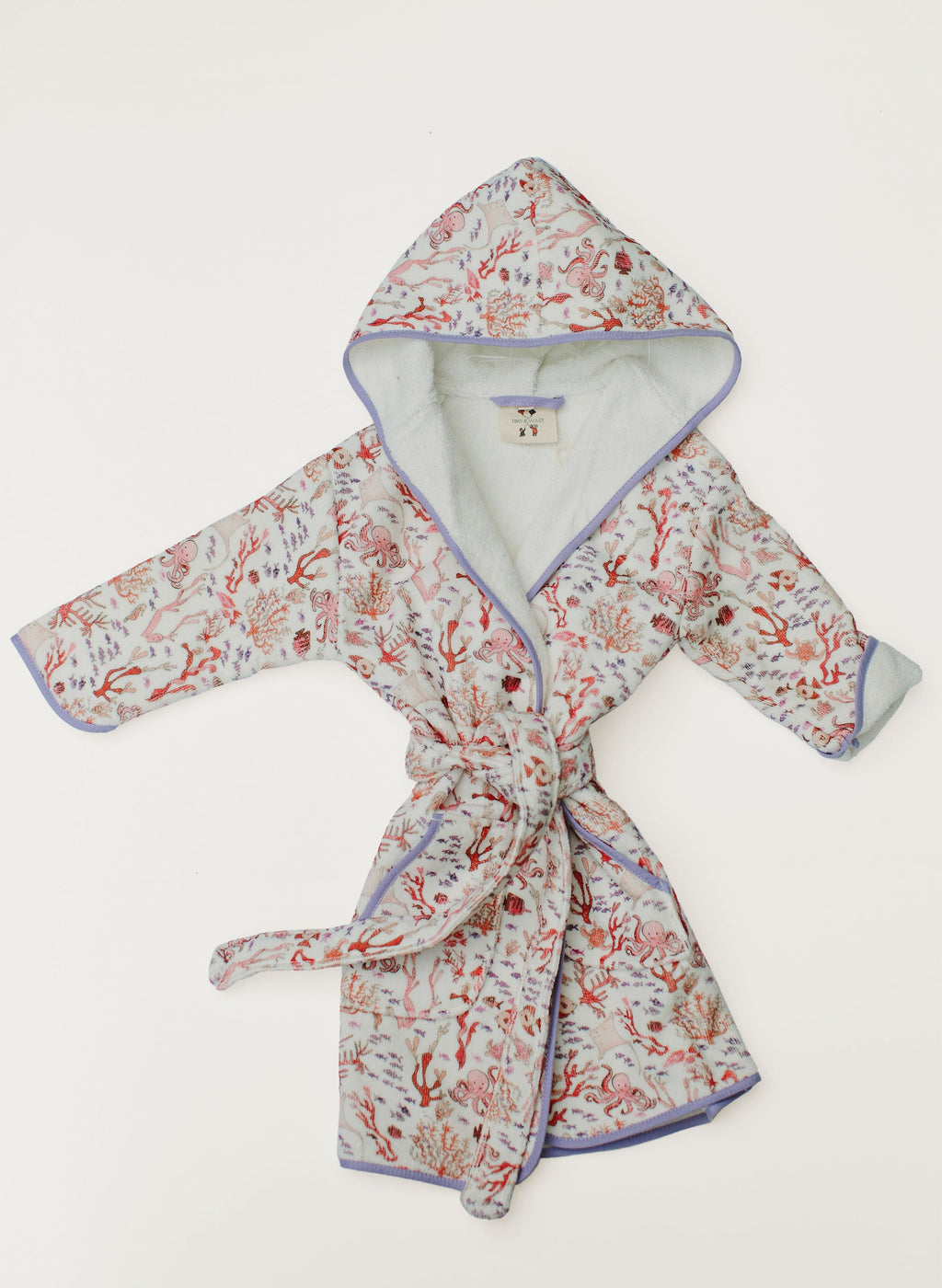 Greenwich Bathrobe - Rosy Coral Reef