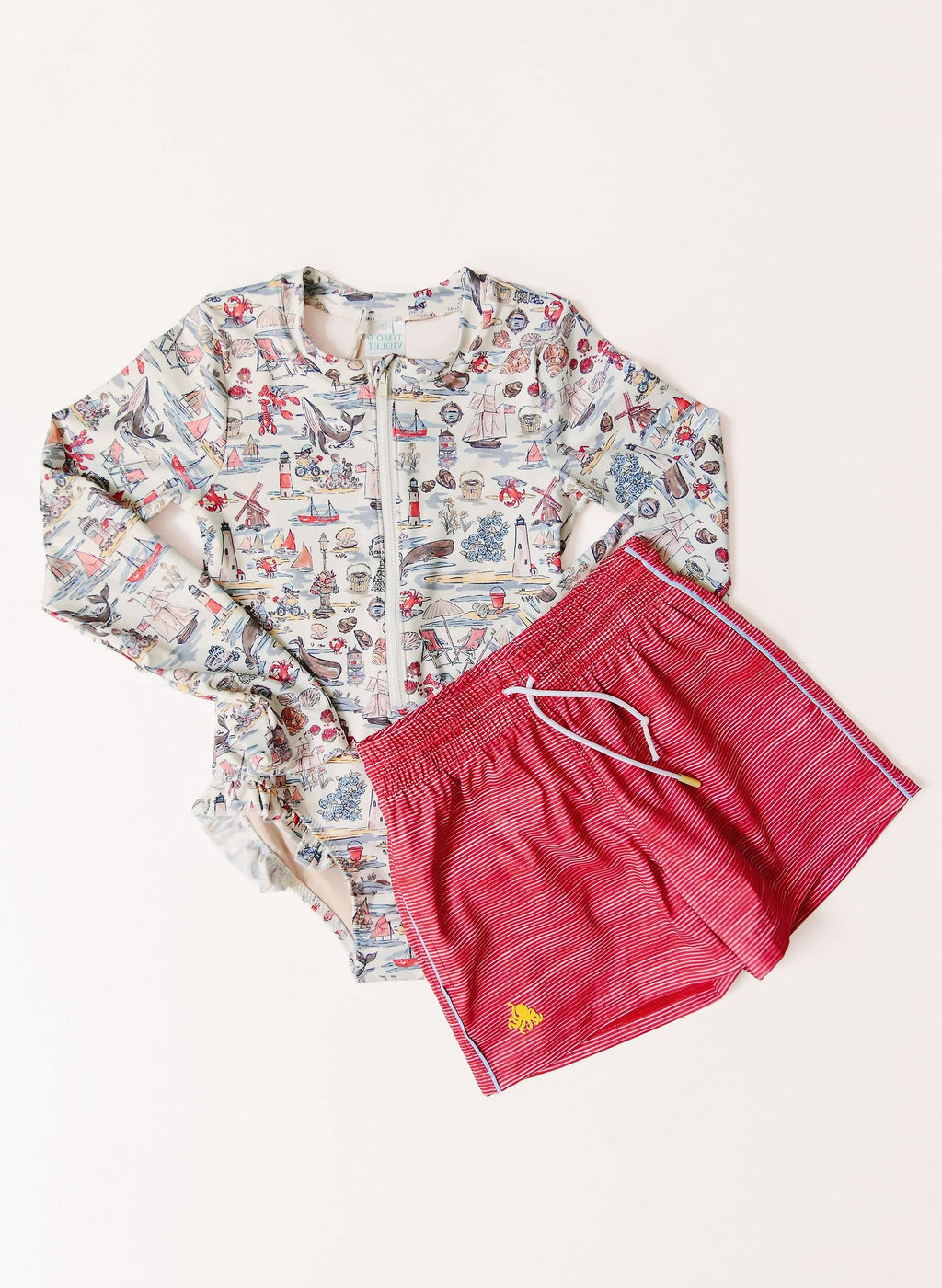Duck Swim Short - Racing Red Stripe