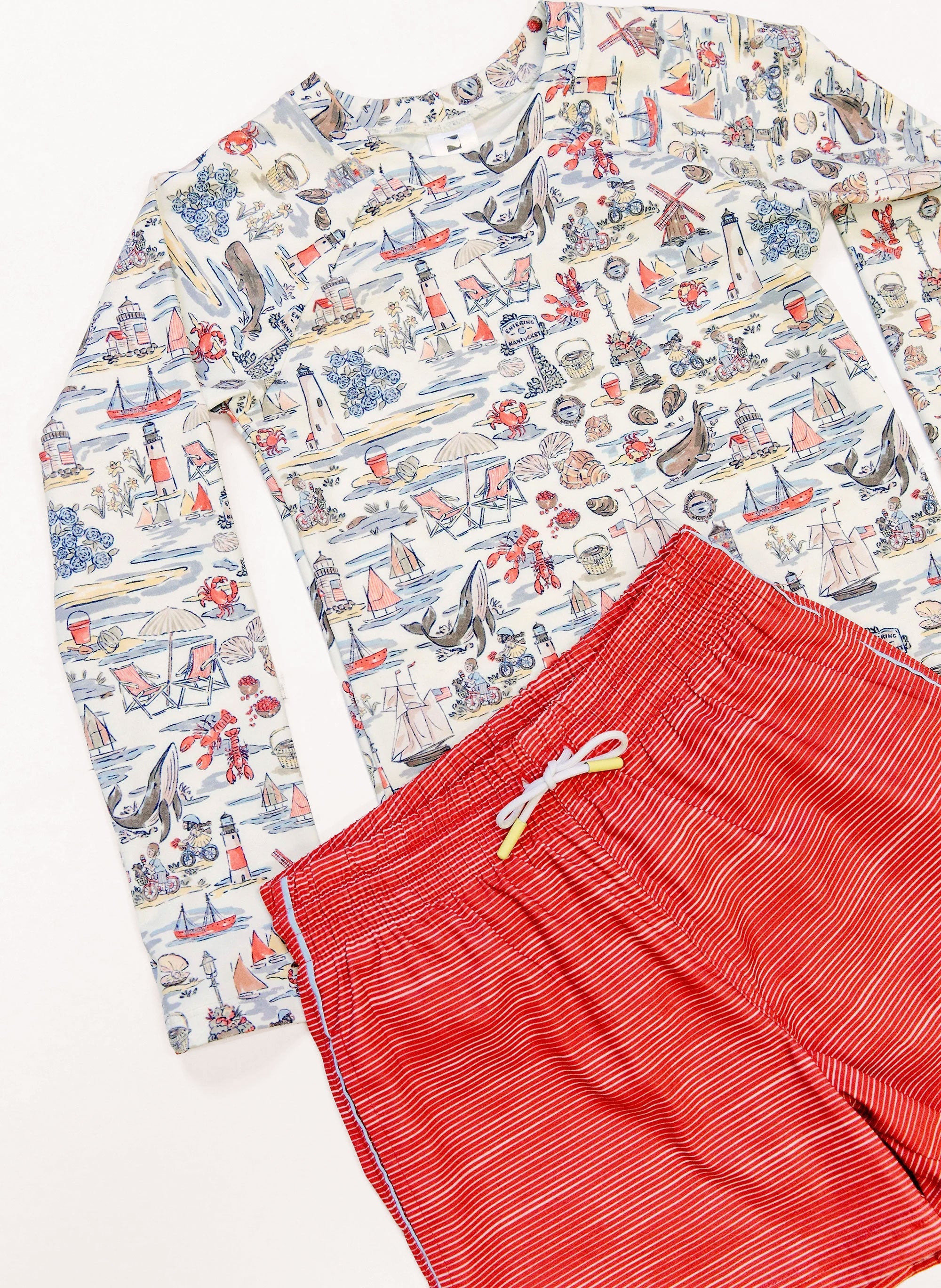 Duck Swim Short - Racing Red Stripe