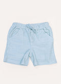 Dax French Terry Shorts - Misty Blue Stripe