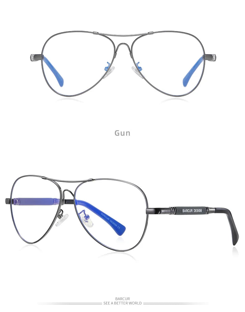 BARCUR Polarized Pilot Sunglasses for Men – Stylish Anti Blue Light UV400 Protection Gradient Mirror Lens Stainless Steel Trendy Frame – Fashion Aviator Sun Glasses for Men Ideal for Driving Travel Summer & Outdoor Activities