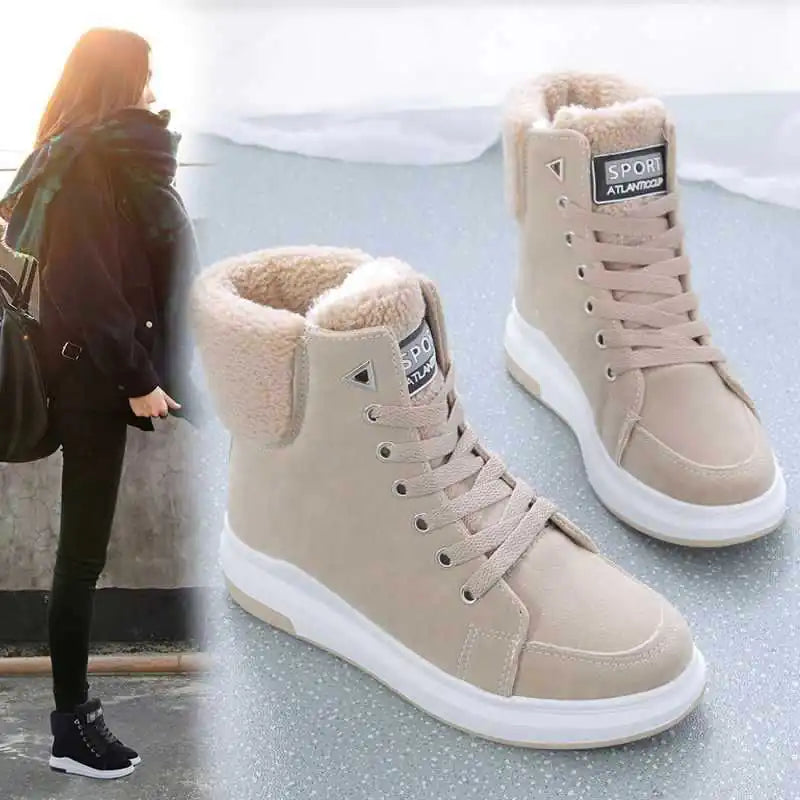 Warm Fleece-lined Martin Boots for Women - All-matching
