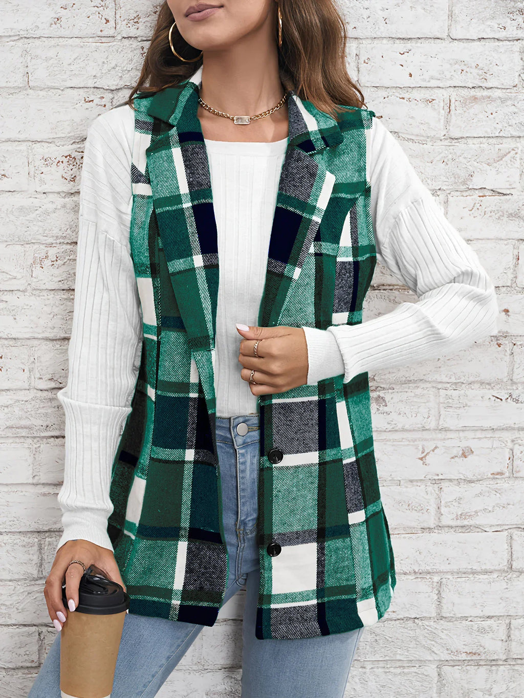 Classic Checkered Women's Vest