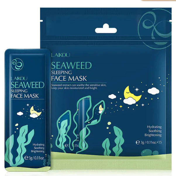 LAIKOU Seaweed Sleep Mask 15 Pack Overnight Moisture