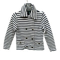 Lauren Ralph Lauren Womens Medium Navy Striped Long Sleeve Button Up Jacket
