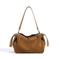 Women's Genuine Suede Leather Crossbody Pillow Bag | Double Strap Shoulder Bag
