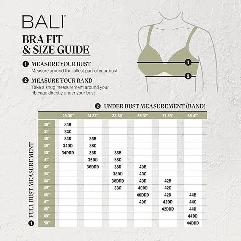 New Bali Womens 36DD Tan One Smooth U Posture Boost Eversmooth Underwire Bra