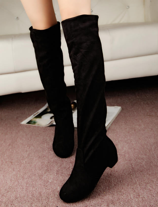 Women's Over-the-Knee Chunky Heel Boots | Korean Fashion Fall Winter Boots