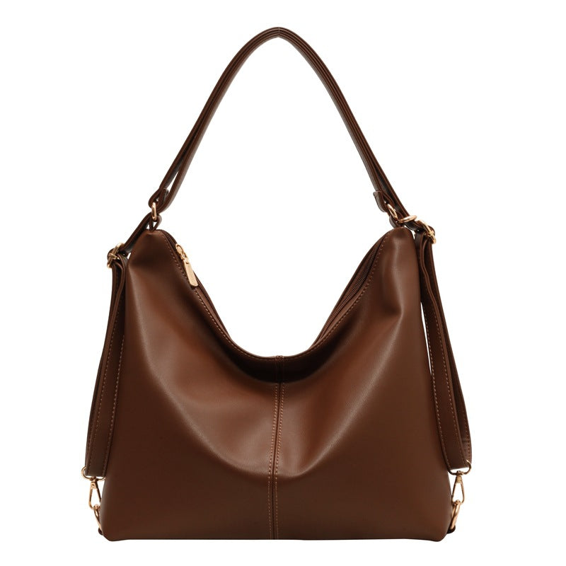 Women's Vintage PU Leather Shoulder Bag – Square Crossbody with Niche Premium Design