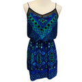 Express Womens Medium Lightweight Geometric VNeck Strappy Fit Flare Dress