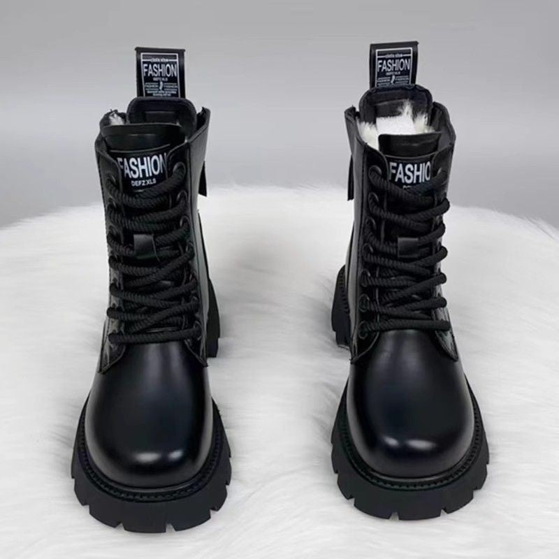 Women's Padded Insulated Winter Boots | Thick Sole, Side Zipper, Non-Slip – Black & Brown