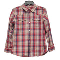 Levis Boys Large Long Sleeve Plaid Pearl Snap Up Shirt w Front Pockets
