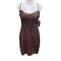New City Studio Juniors Size 15/16 Criss Cross Strap Copper Sequin Prom Dress