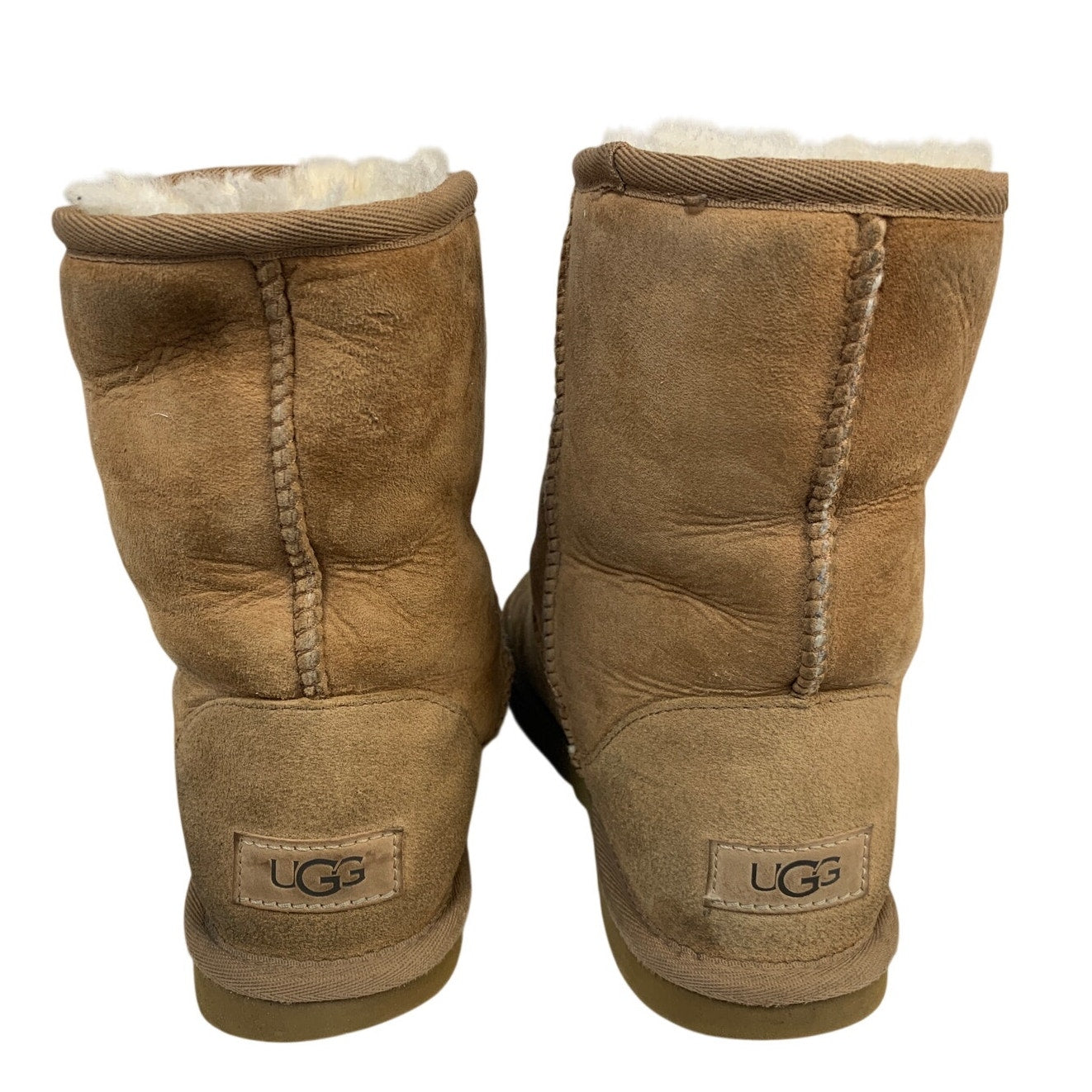 Ugg Womens Size 6 Tan Winter Boots Classic Short Fur Lined Round Toe Shoes