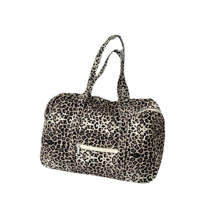 Leopard Print Canvas Women's Shoulder Bag – Streetwear Everyday Tote