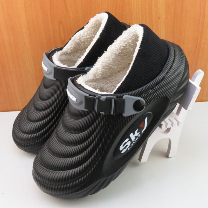 Men's Anti-Slip Cotton Slippers - Extra Thick Sole for Indoor & Outdoor Use