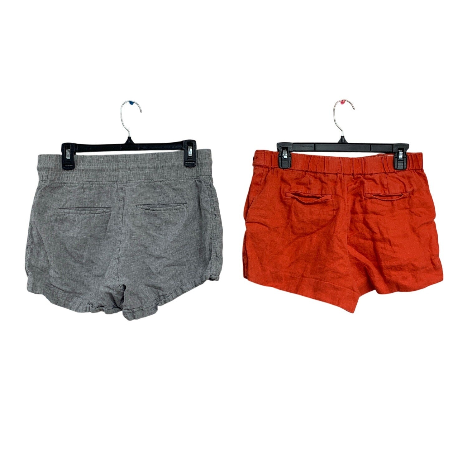 Lot of 2 Athleta J Crew Womens Size 6 8 Linen Elastic Drawstring Waist Shorts