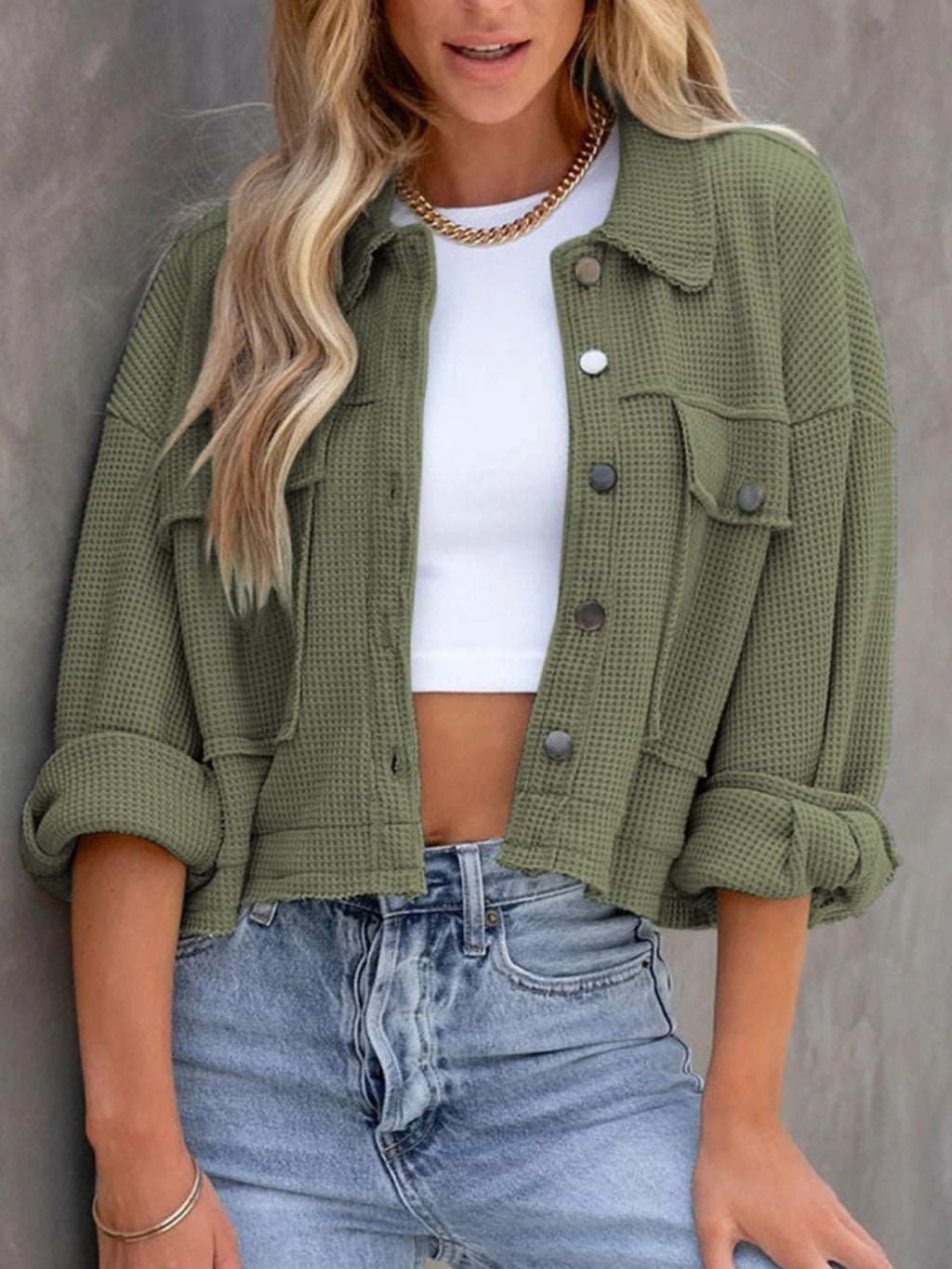 Women's Button-Up Long Sleeve Jacket