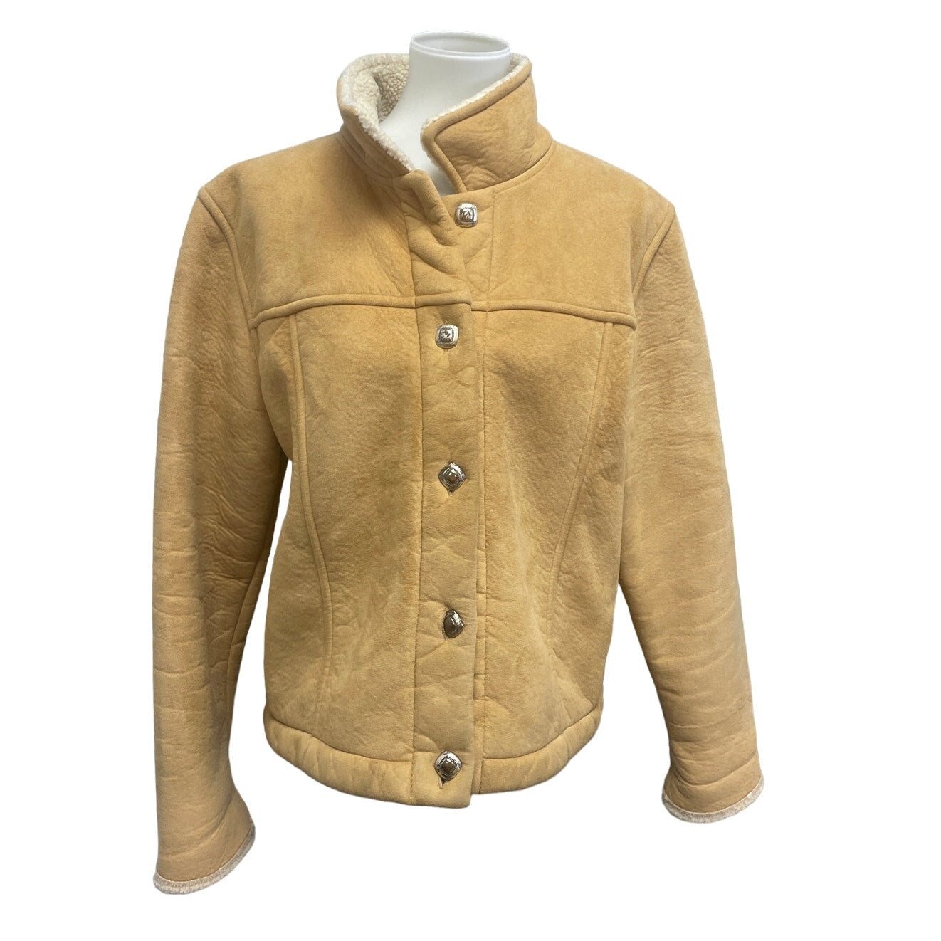 County Clothing Co Womens XL Poly Cotton Long Sleeve Button Up Sueded Jacket
