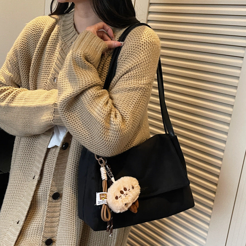 Retro High-Capacity Suede Shoulder Bag – Casual & Commuter Handbag for Women
