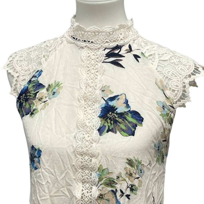 Altar'd State Juniors Small Sleeveless Lace Floral Long Flowy A-Line Dress