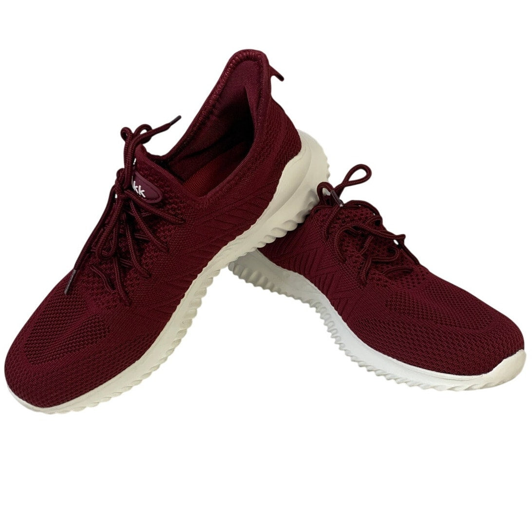 Akk Womens Size 10.5 Wine Red Sneakers Lace Up Closed Round Toe Tennis Shoes