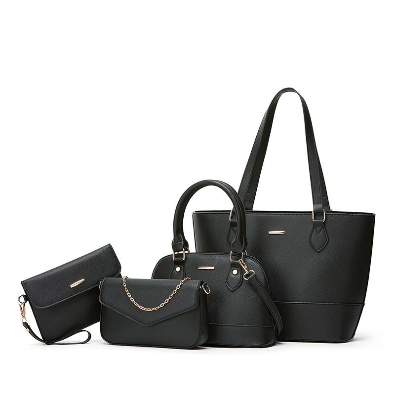 Women's PU Leather Tote Bag Set – Structured Shoulder Bag with Multi-Compartment Organizer