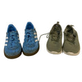2 Pairs Adidas Boys Size 10 Blue Tan Pharrell Williams Ortholite Sneaker Shoes