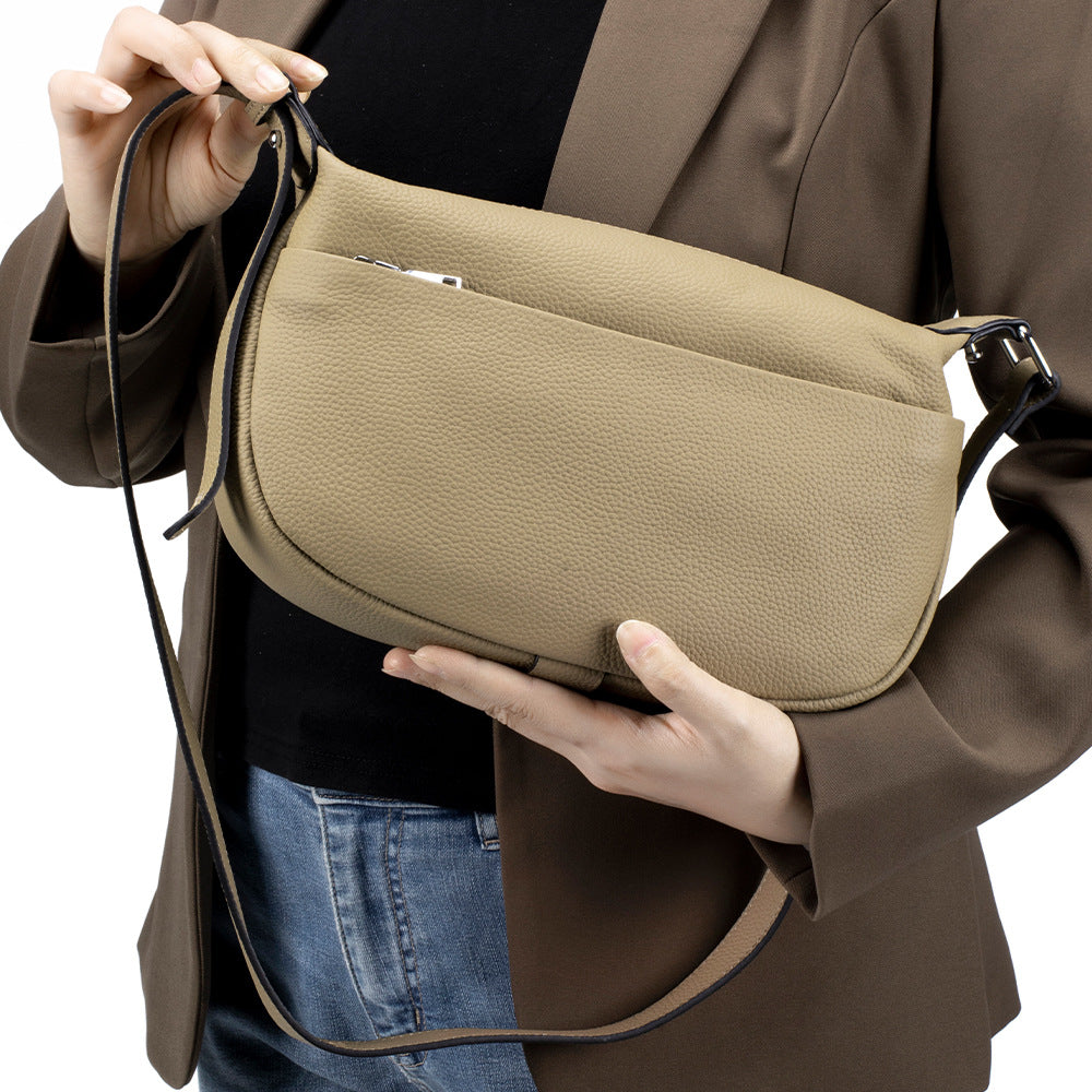Women's Genuine Cowhide Leather Crossbody Bag – Urban Minimalist Shoulder Bag