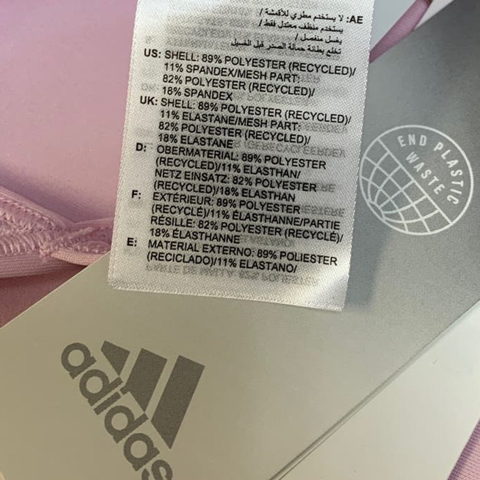 New Adidas Small 36AC Pink Light Support Removeable Pads Training Sports Bra