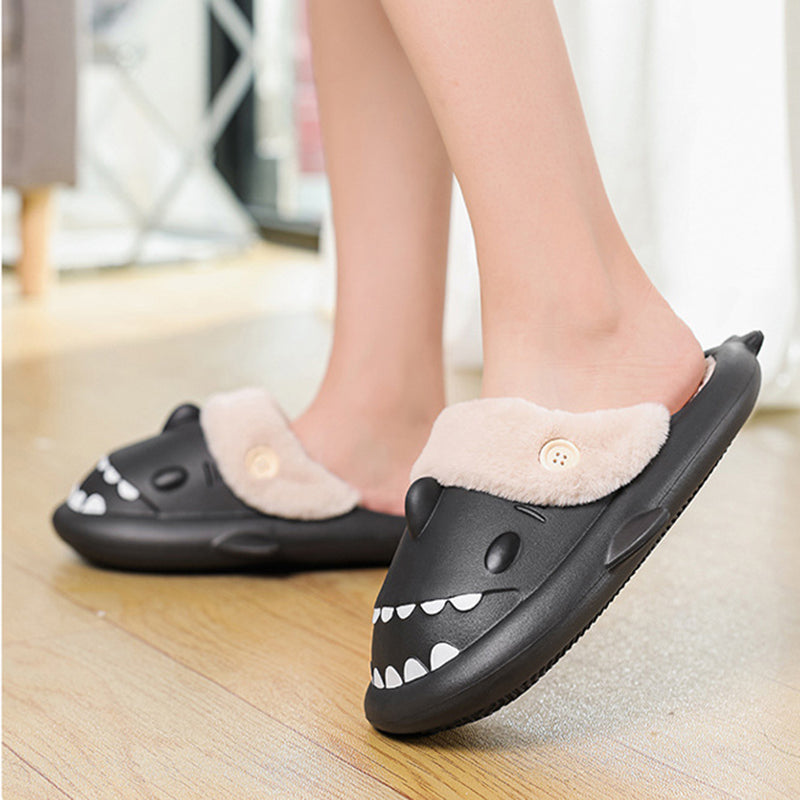 Unisex Shark House Slippers | EVA Couple Slippers with Button