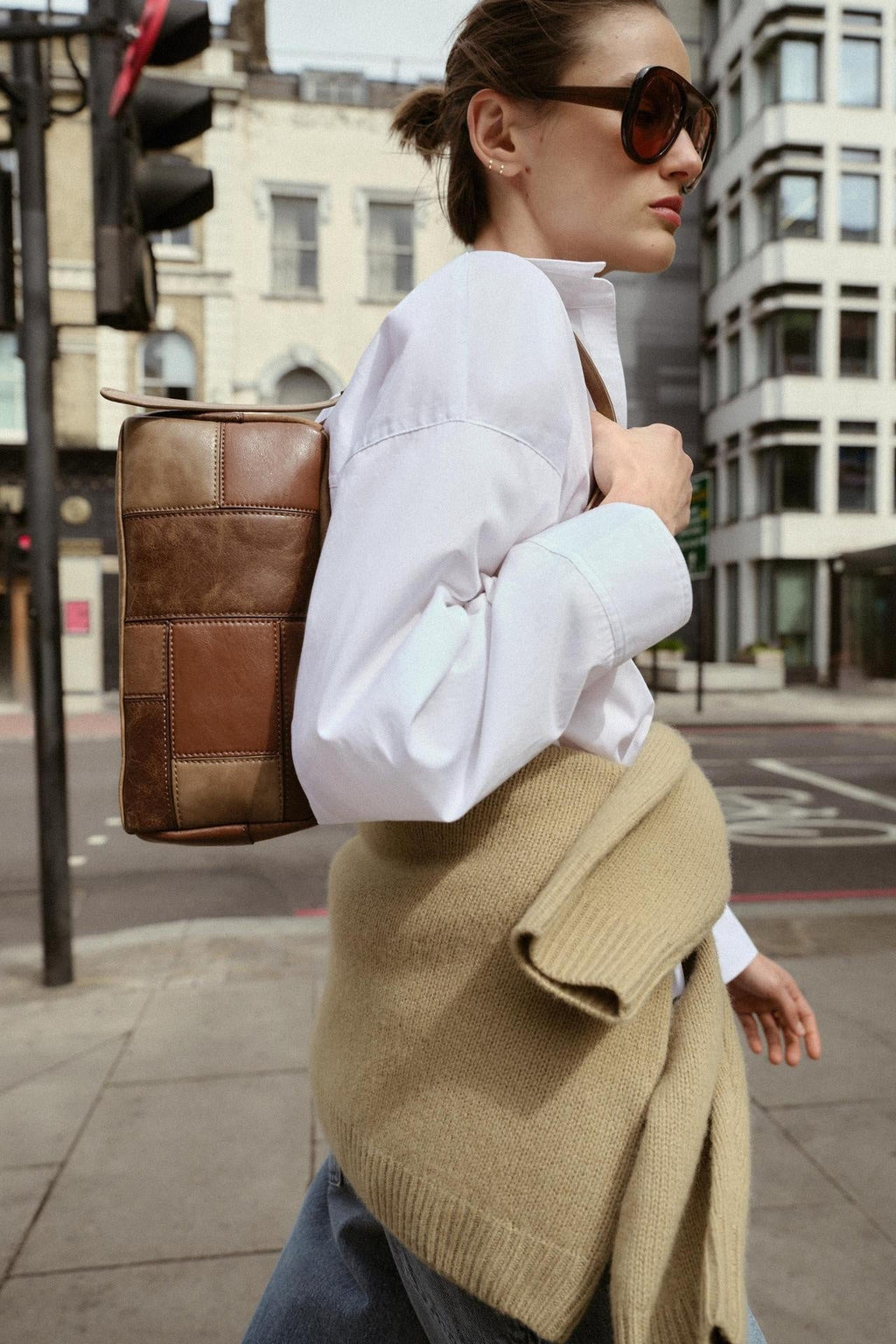 Color-Block Patchwork Retro Shoulder Bag & Clutch | Women's Fashion Bag