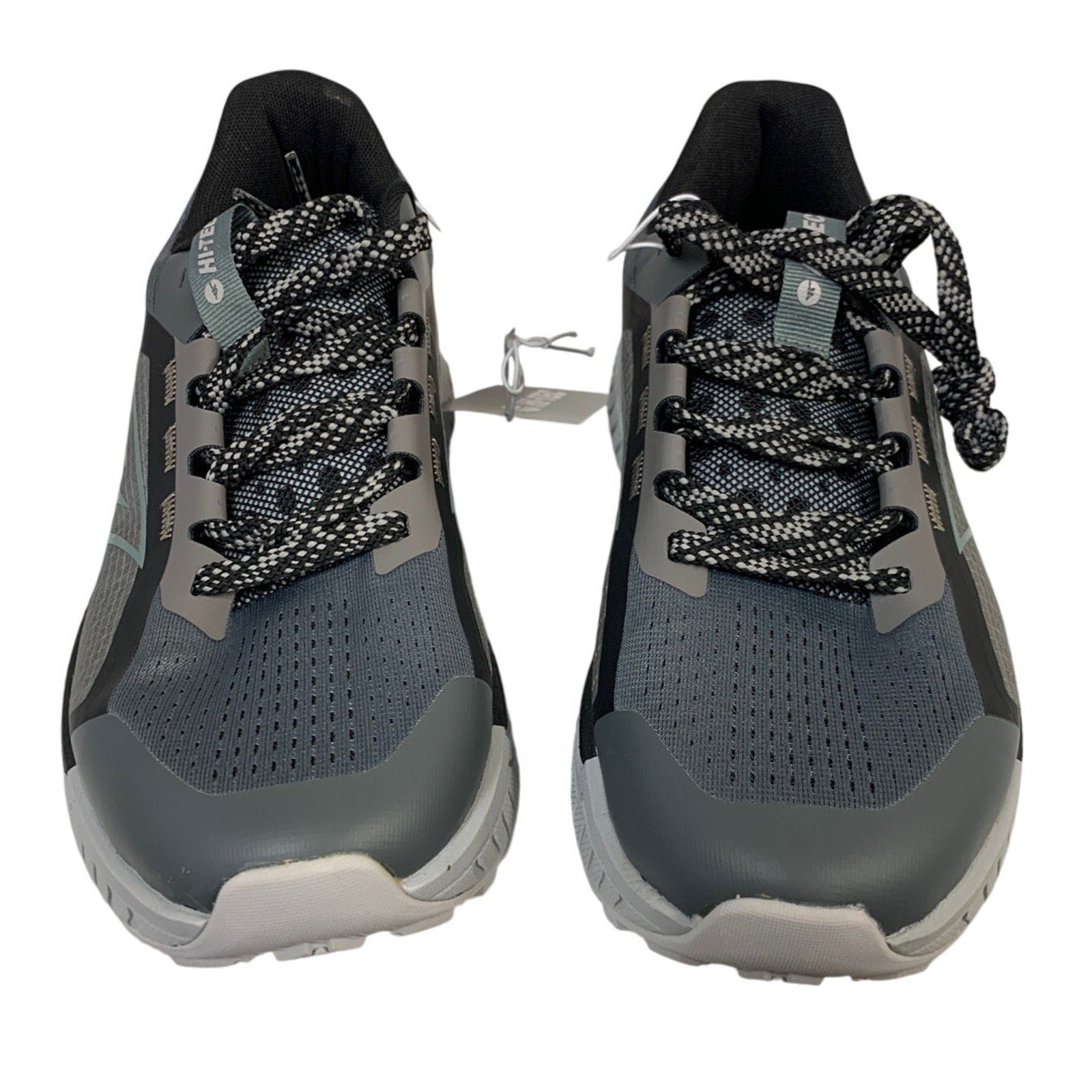 Hi-Tec Mens Size 9 Black Gray Mesh Lace Up Athletic Running Tennis Shoes