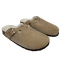 Kidmi Womens Size 11 Brown Clogs Suede Fur Lined Closed Round Toe Slip On Shoes