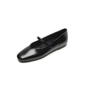 Mary Jane Flats | Cowhide Leather Buckle Shoes