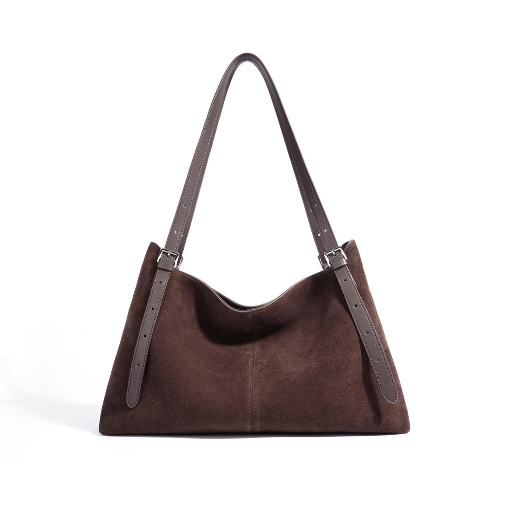 Premium Suede Tote Bag - Large Capacity Leather Handbag for Women