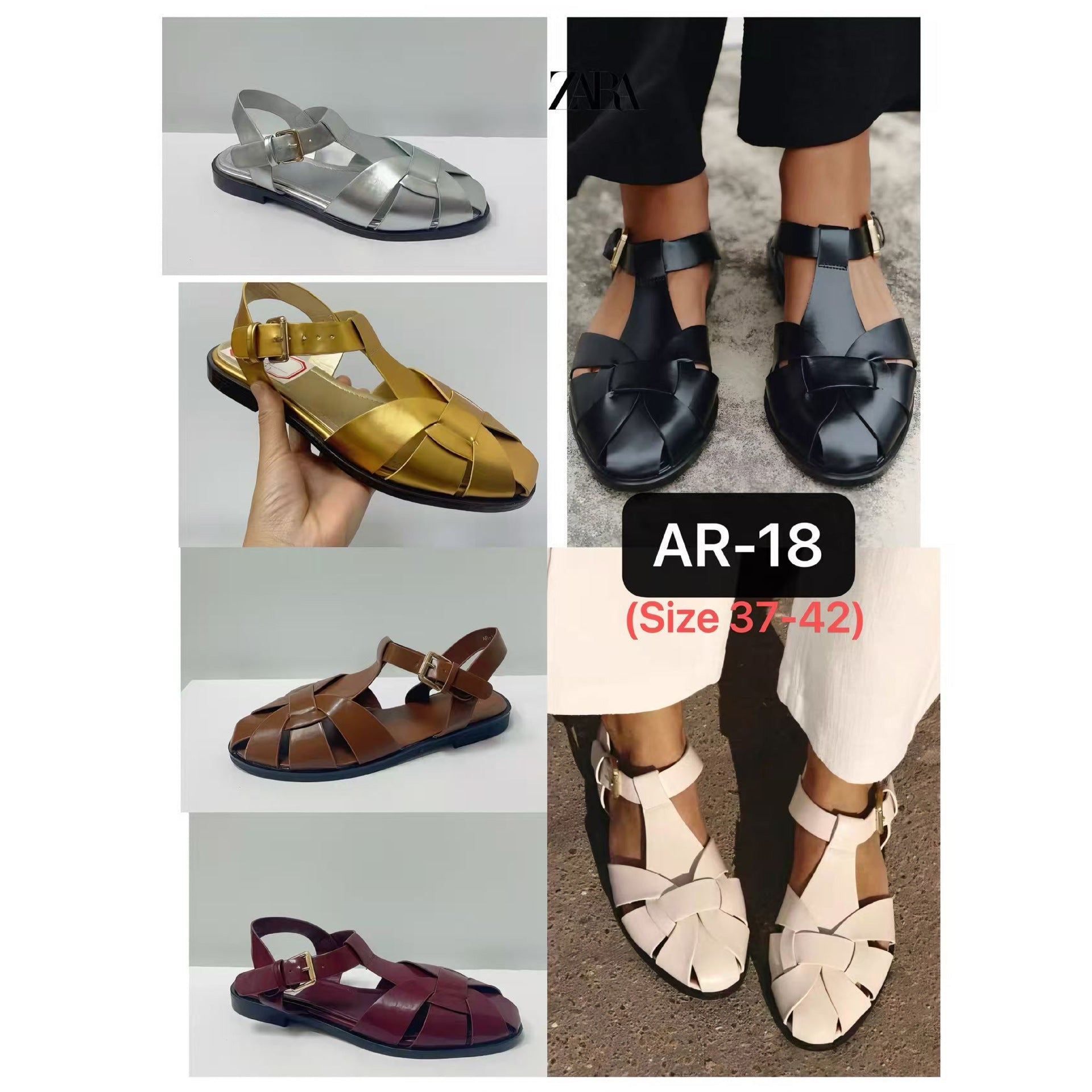 Women's Buckle Strap Mid-Heel Sandals | Round Toe Faux Leather Multi-Color