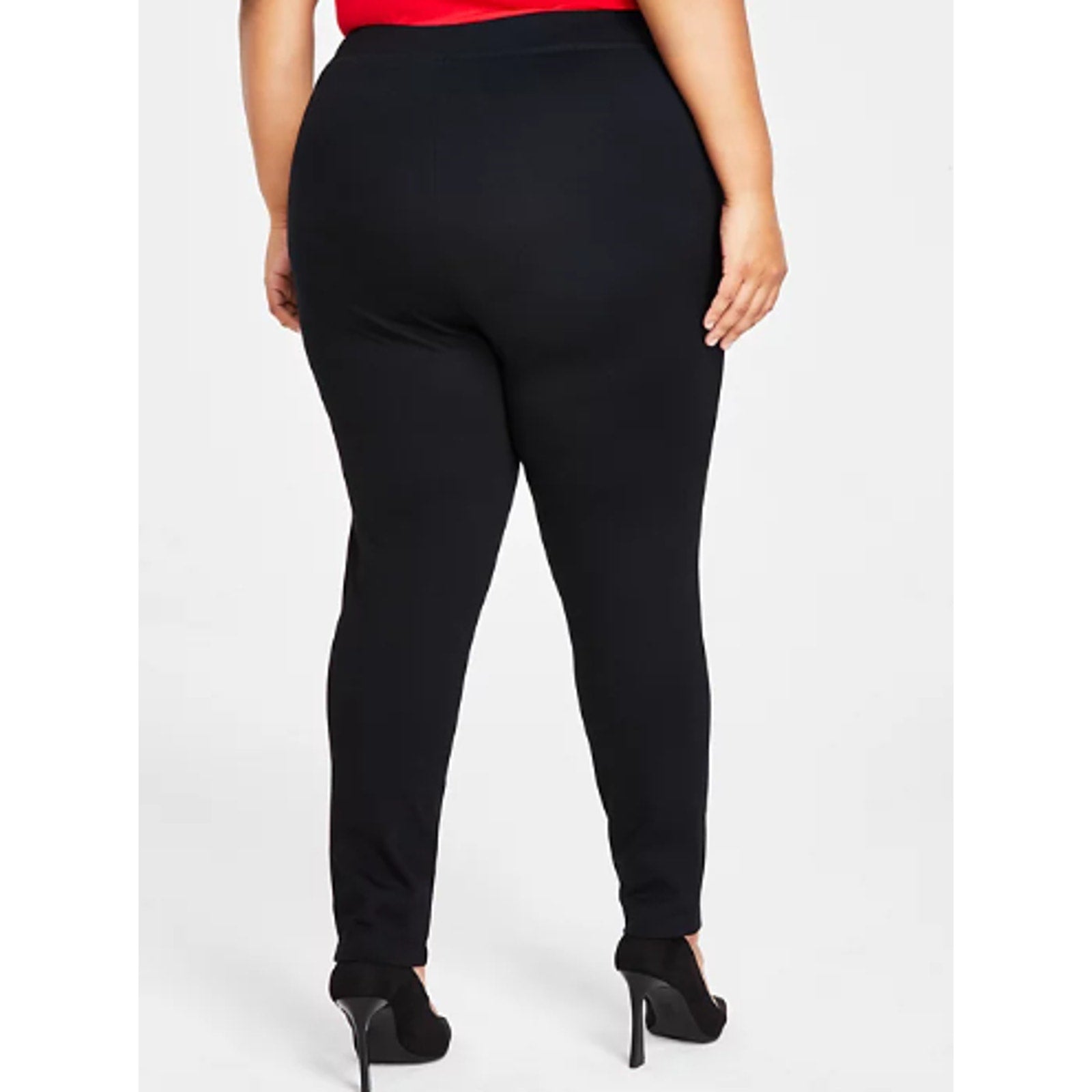 INC Womens Plus Size 26WP Skinny Pull-On Mid Rise Basic Black Ponte Pants