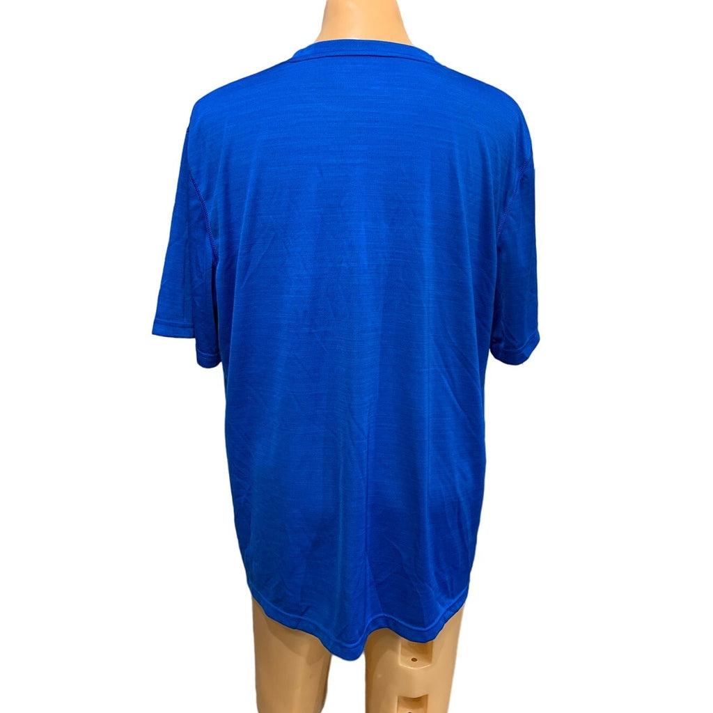 Reebok 2XL Mens Short Sleeve 100% Polyester Crew Neck Royal Blue Athletic Tee