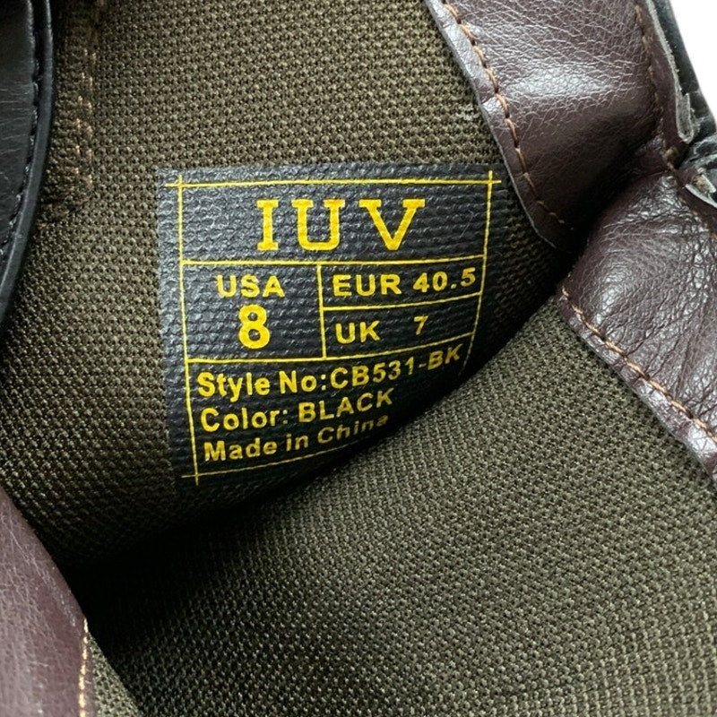 IUV Mens Size 8 Black Western Ostrich Style Embroidered Pull On Cowboy Boots