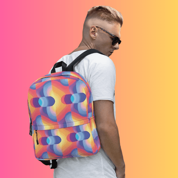 Vibrant Abstract EDM Festival Backpack for Rave Goers