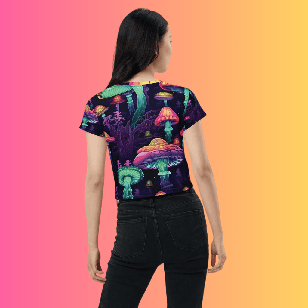 Psychedelic Mushroom Crop Top for Festivals & Raves