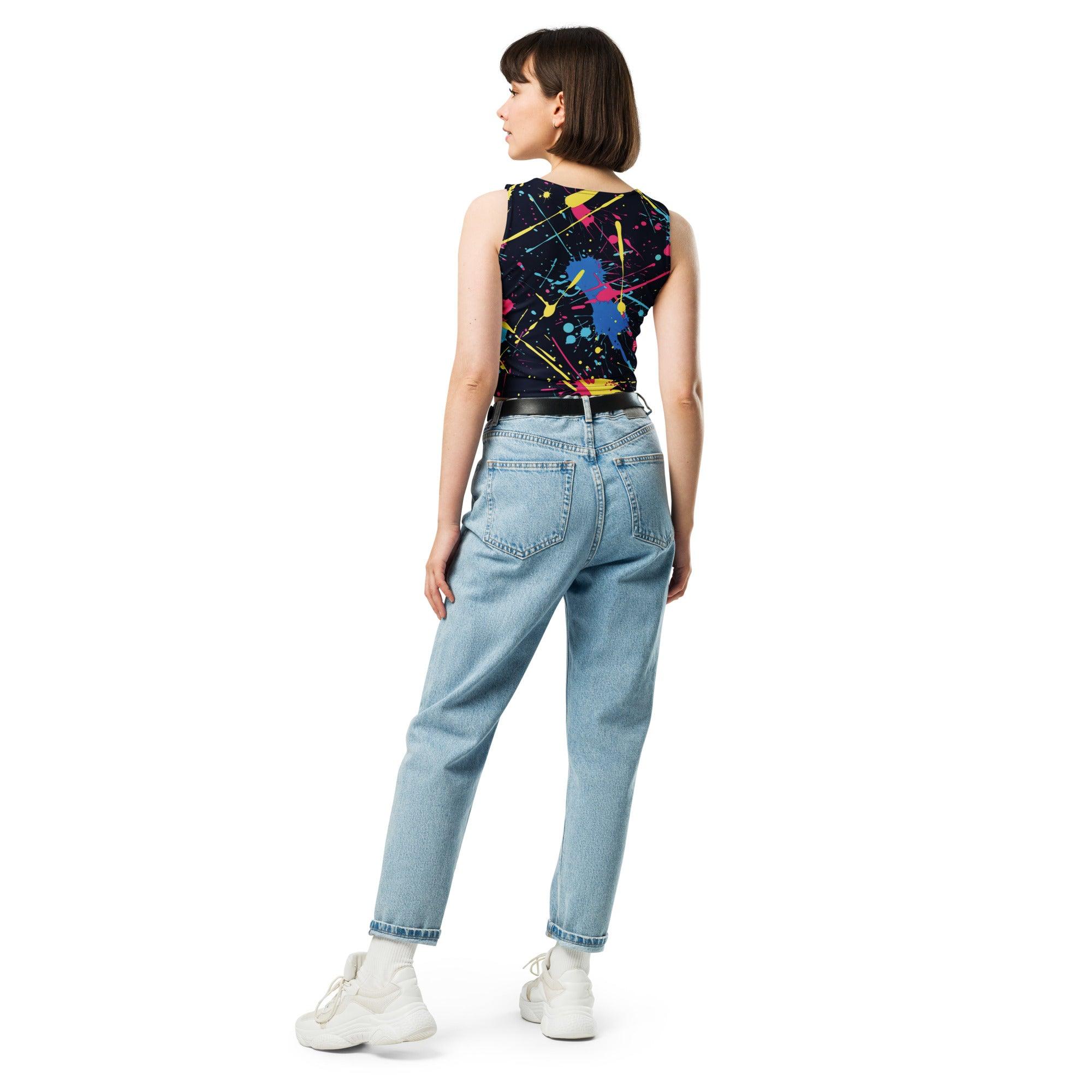 Vibrant Paint Splatter Crop Top - Your Ultimate Festival Essential