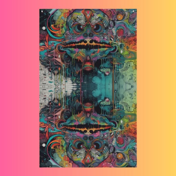 Psychedelic Festival Flag - Vibrant EDM Rave Wall Decor