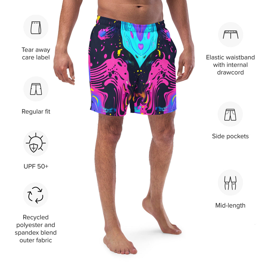 Galaxy Trip Swim Trunks For EDM Rave Festival Outfit Clothing