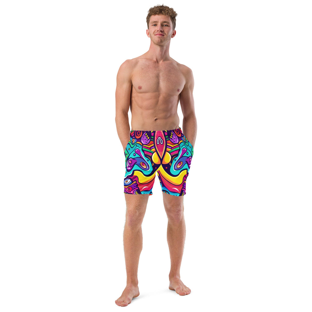 Alien Vision Swim Trunks For EDM Rave Festival Outfit Clothing